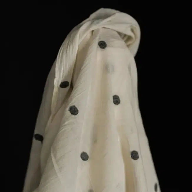 Peppercorn Jamdani Indian Cotton - Image 3