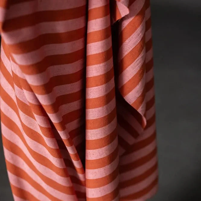 Pink Blush Stripe Cotton/Linen - Image 2
