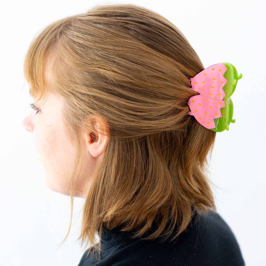 Pink Strawberry Hair Claw - Image 2