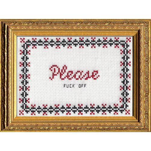 Please F*ck Off Deluxe Cross Stitch kit