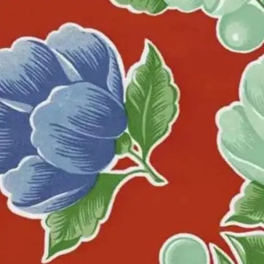 Poppy Oilcloth on Red