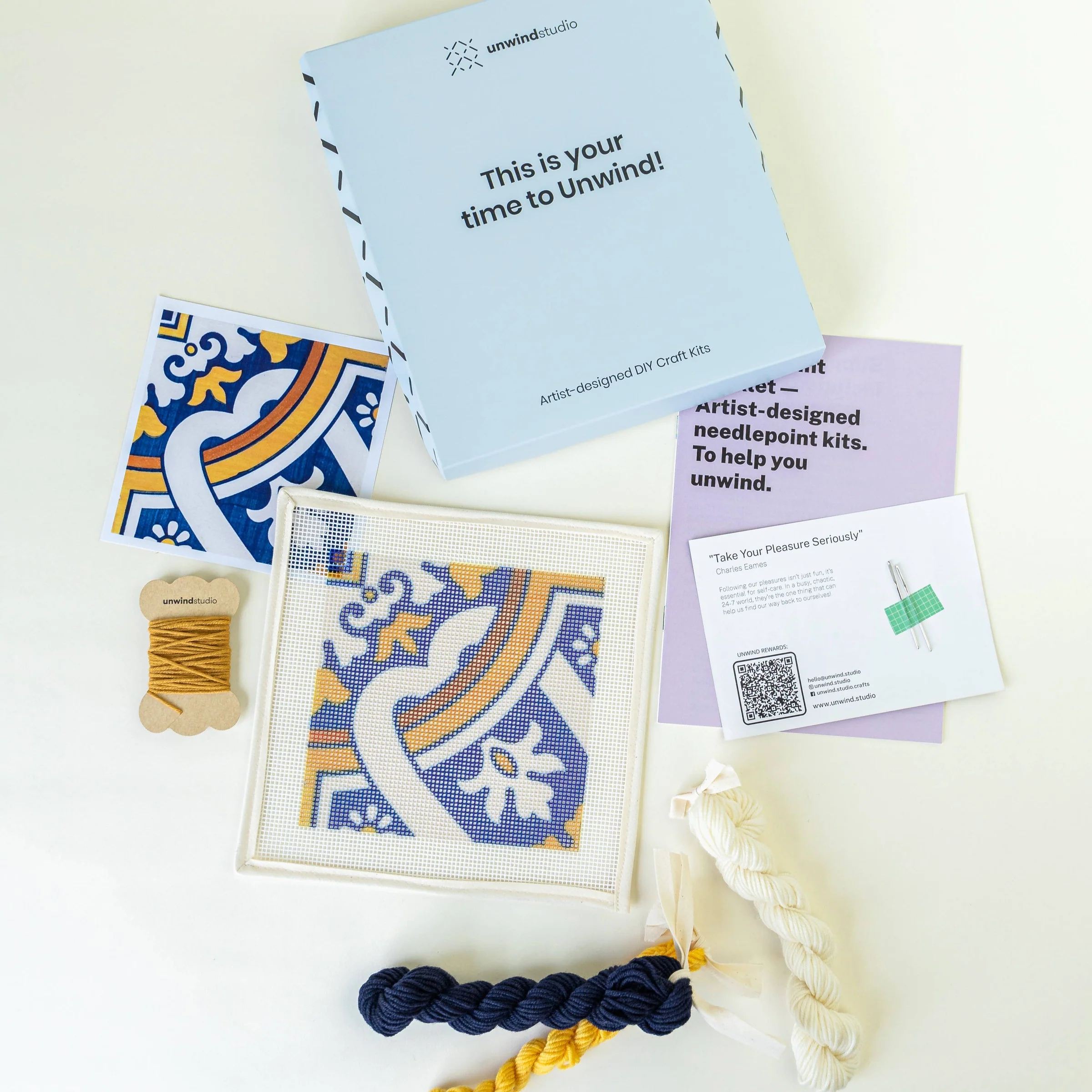 Portuguese Tiles Needlepoint Kit - Cedofeita - Image 2