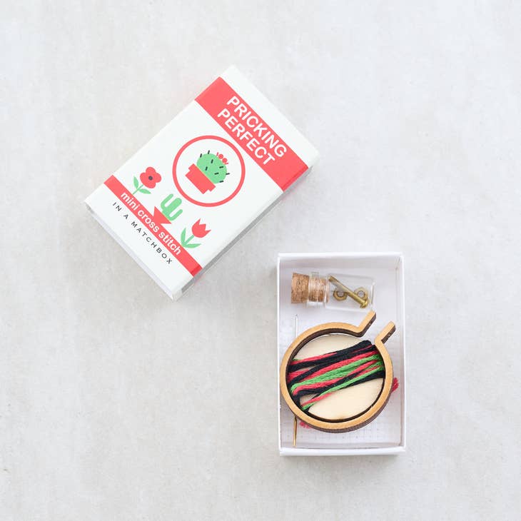 Pricking Perfect Mini Hoop Cross Stitch Kit in a Matchbox - Image 3