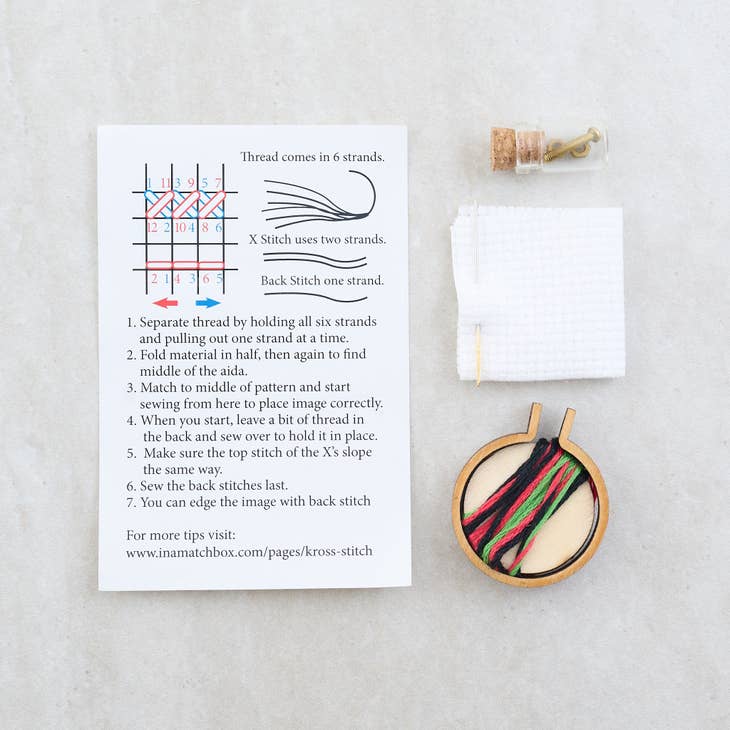 Pricking Perfect Mini Hoop Cross Stitch Kit in a Matchbox - Image 6