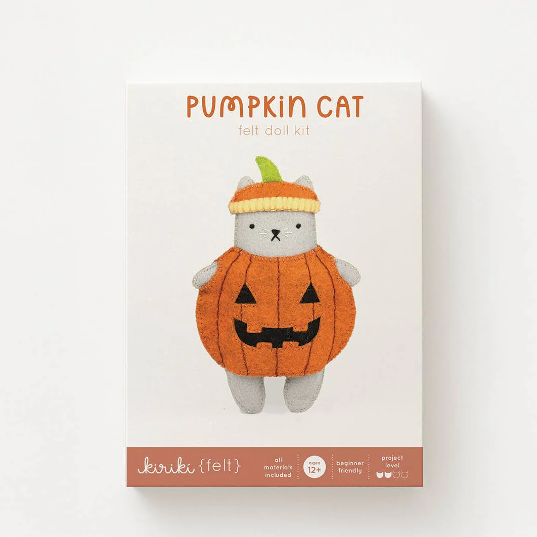 Pumpkin Cat Felt Doll Kit - Image 2