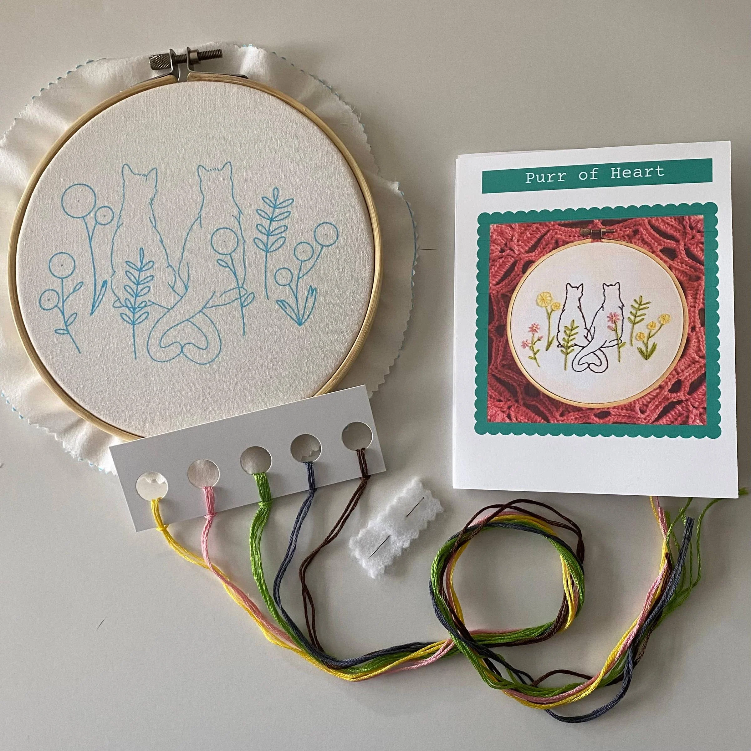 Purr of Heart Embroidery Kit - Image 2