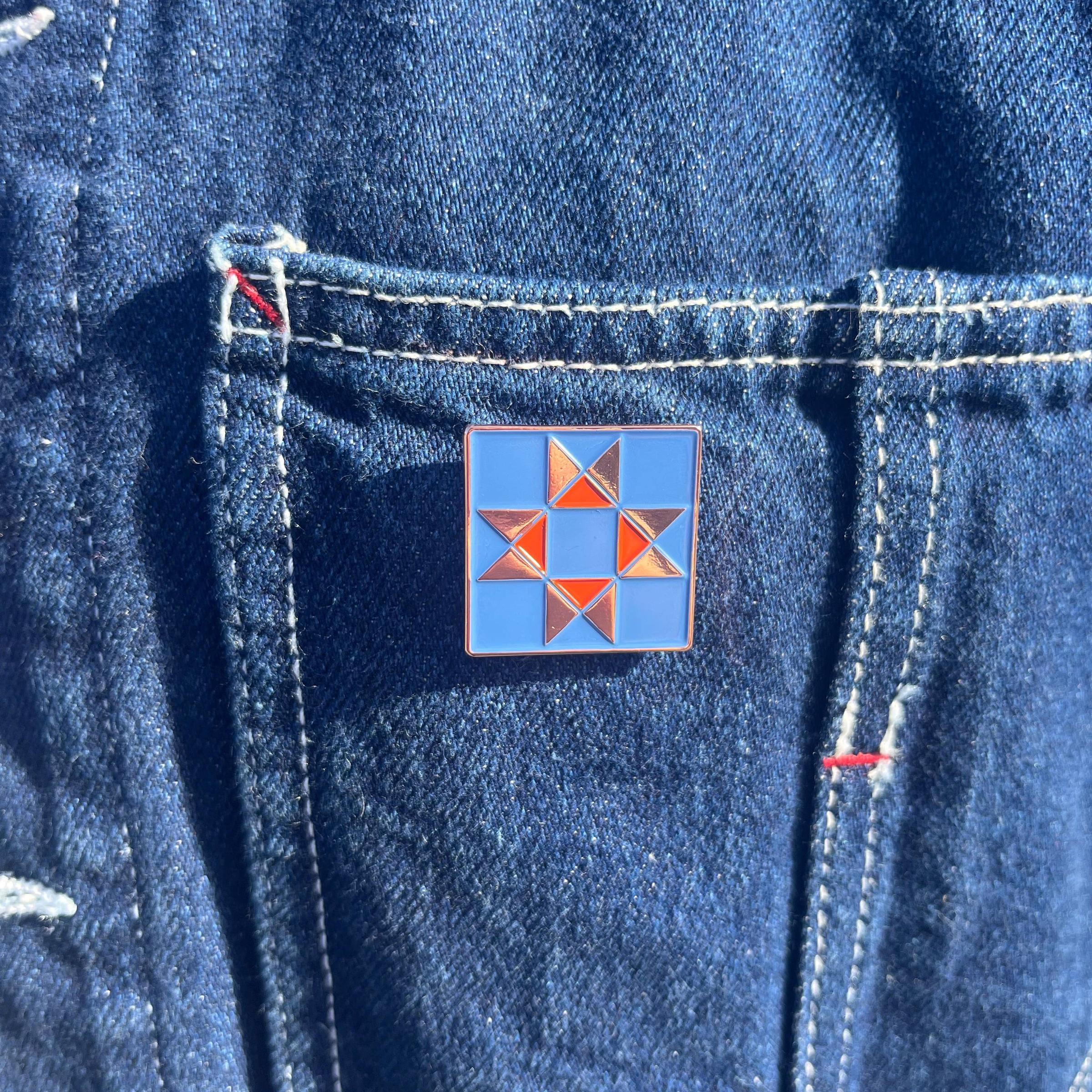 Quilt Square Enamel Pin - Image 2