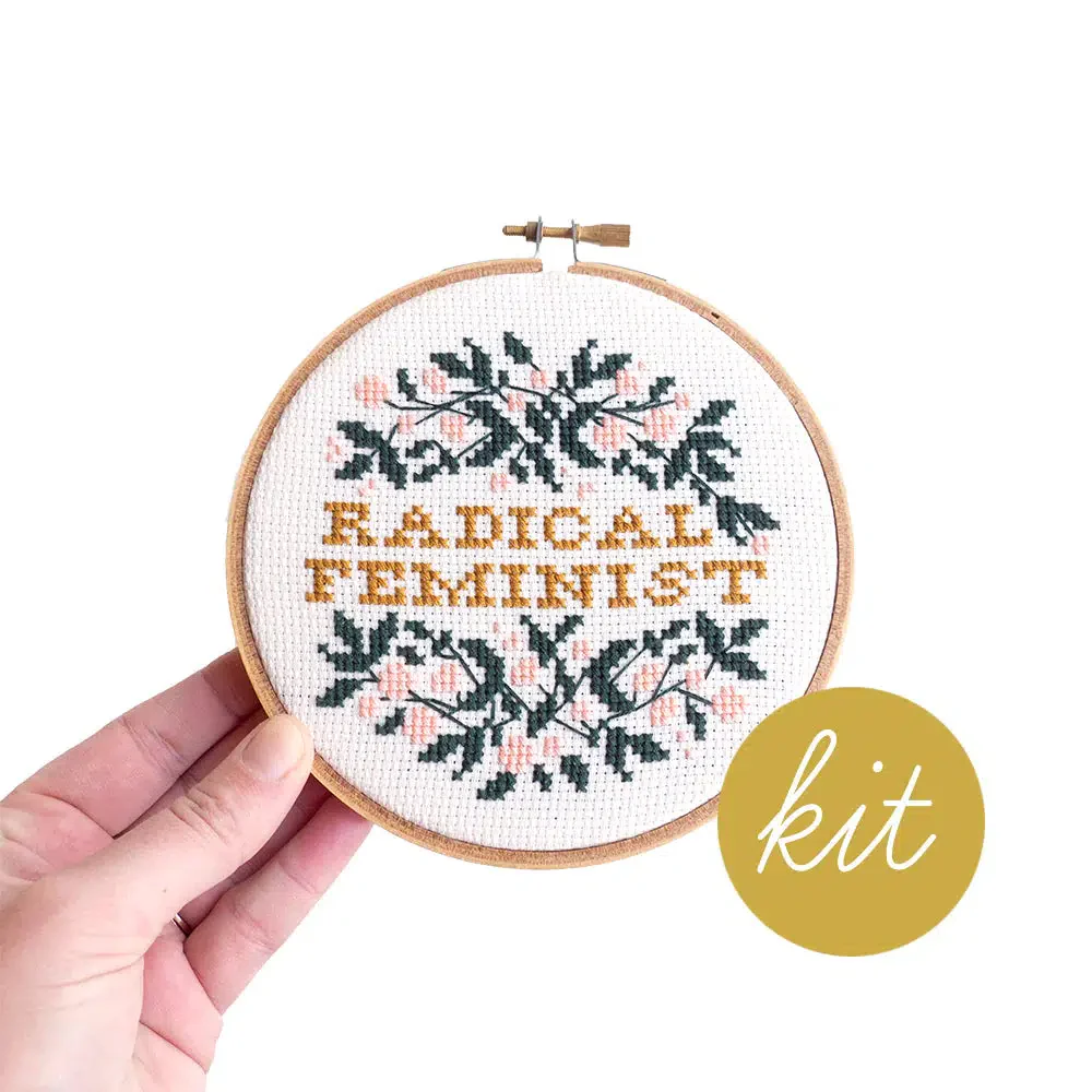 Radical Feminist, 5" Cross Stitch Kit
