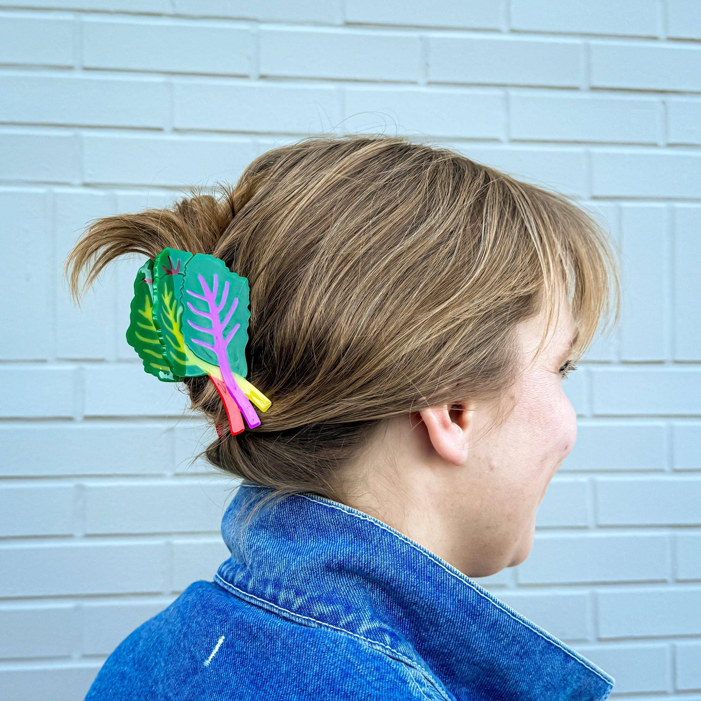 Rainbow Chard Hair Claw - Image 2