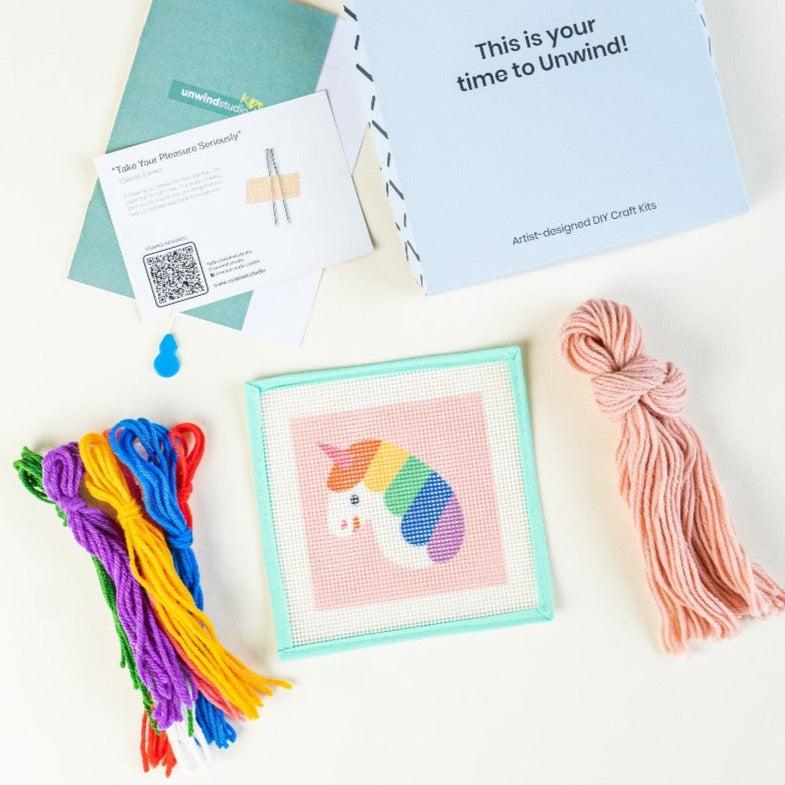 Rainbow Unicorn - Needlepoint Kit for Kids - Image 2
