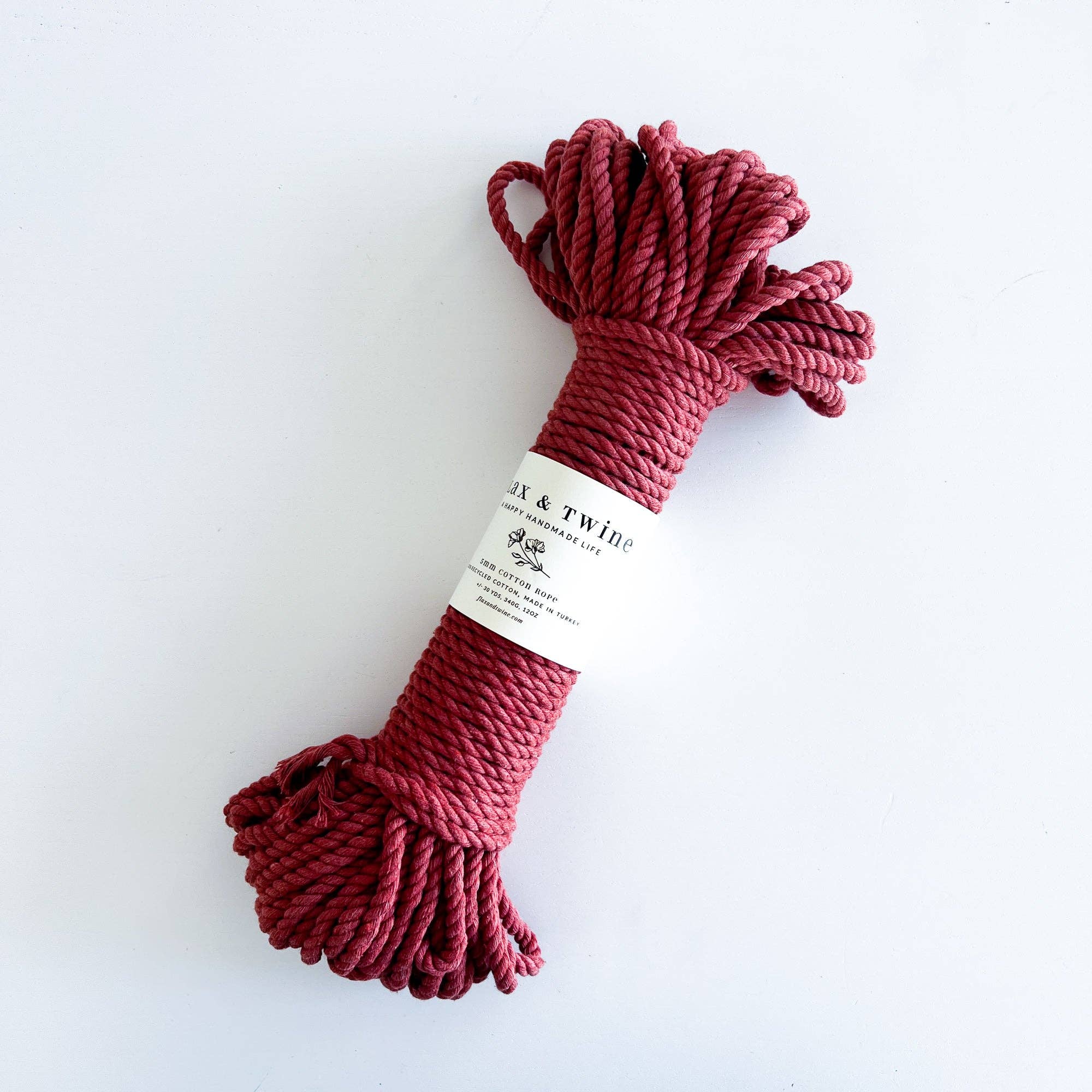 Recycled 5mm Cotton Rope - Rose