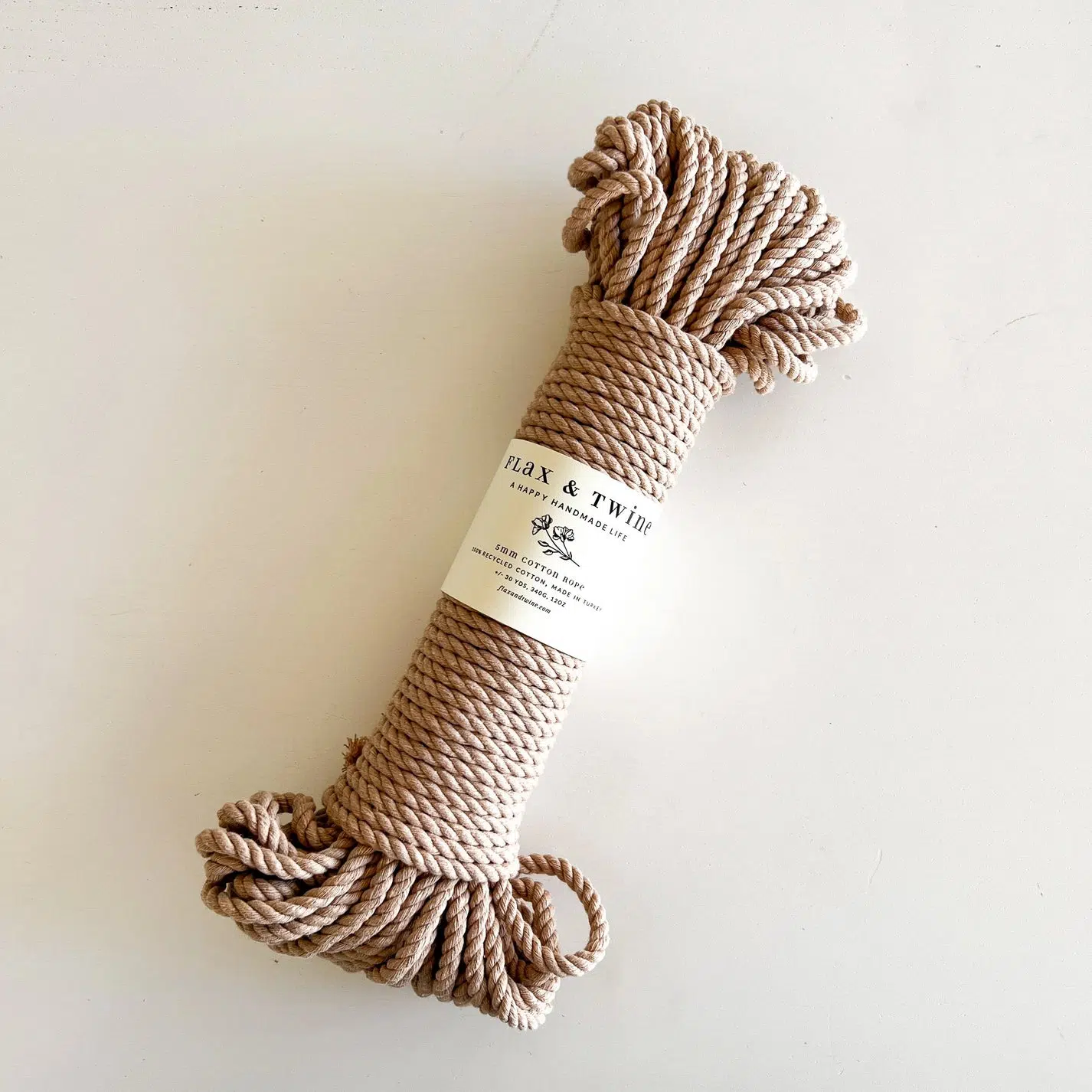 Recycled 5mm Cotton Rope - Sand