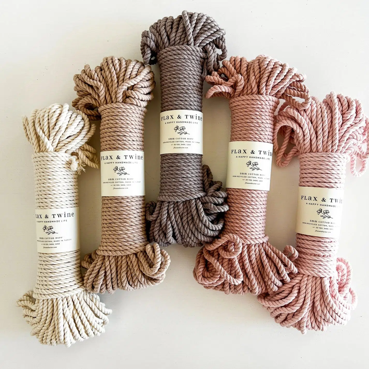 Recycled 5mm Cotton Rope - Sand Dune Bundle