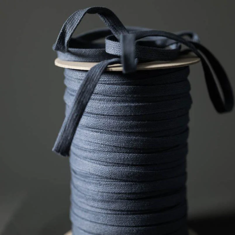 Recycled Drawstring Webbing-10mm, Mid Blue