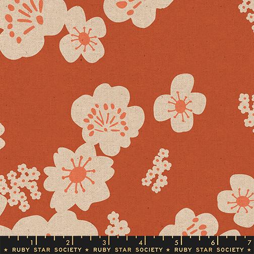 REMNANT: Paper Cuts 2 Persimmon on Canvas 30% OFF 1.86 YDS