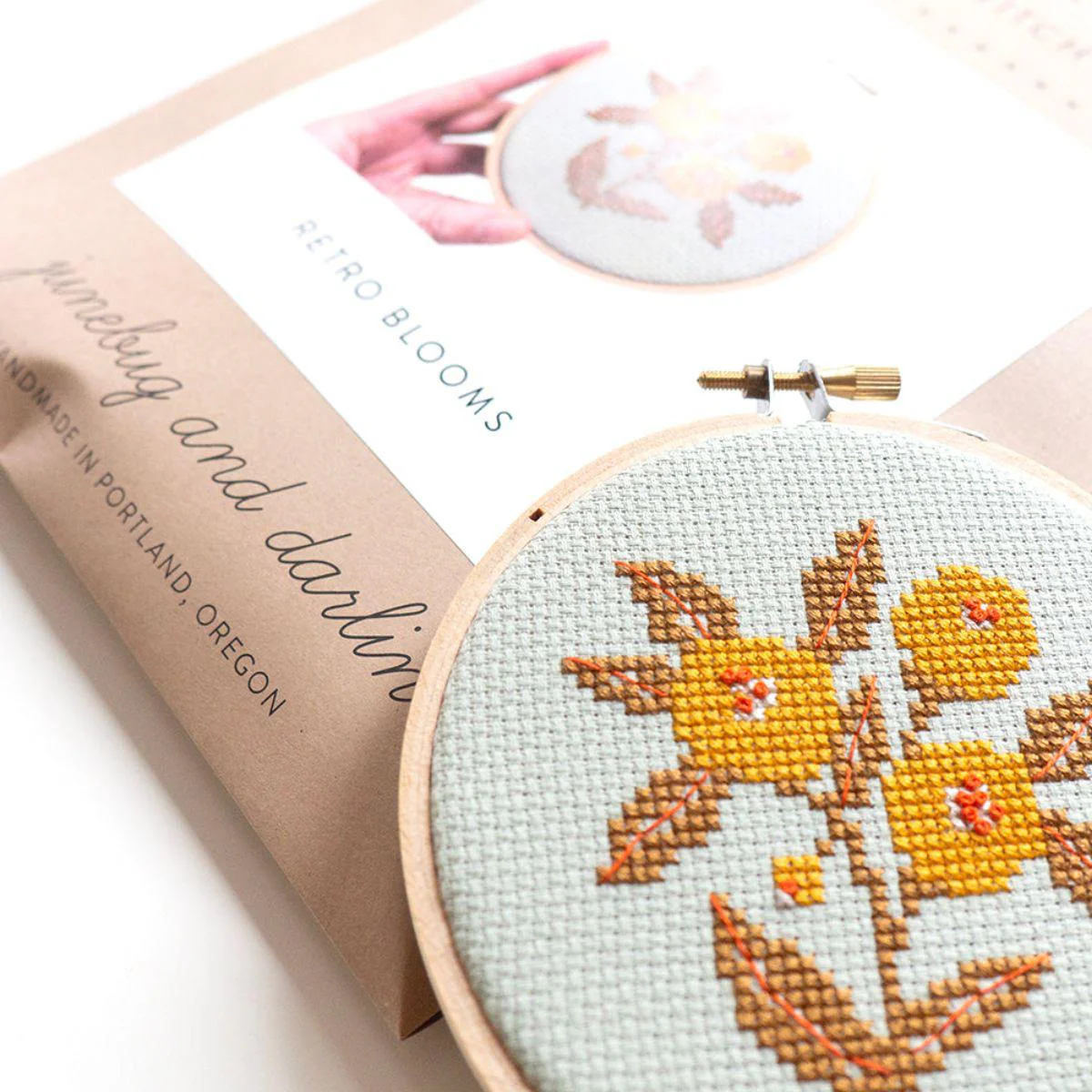 Retro Blooms, 4” Cross Stitch Kit - Image 3
