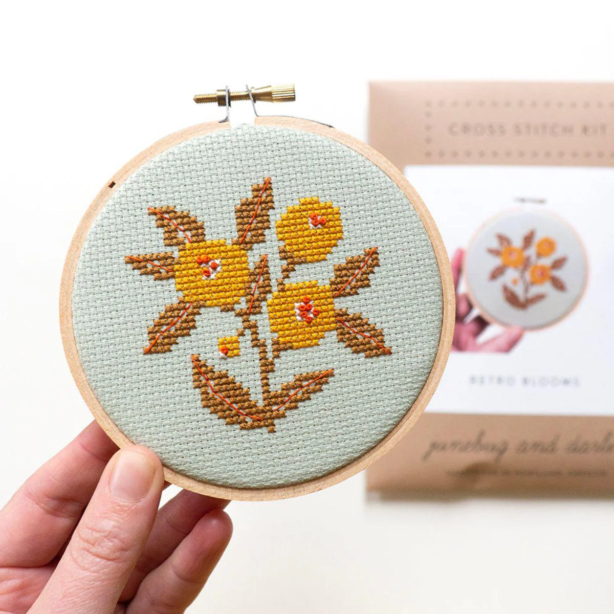 Retro Blooms, 4” Cross Stitch Kit - Image 4