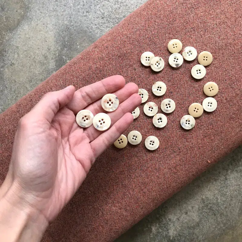 Recycled White Mother of Pearl Button 18mm [3/4"]