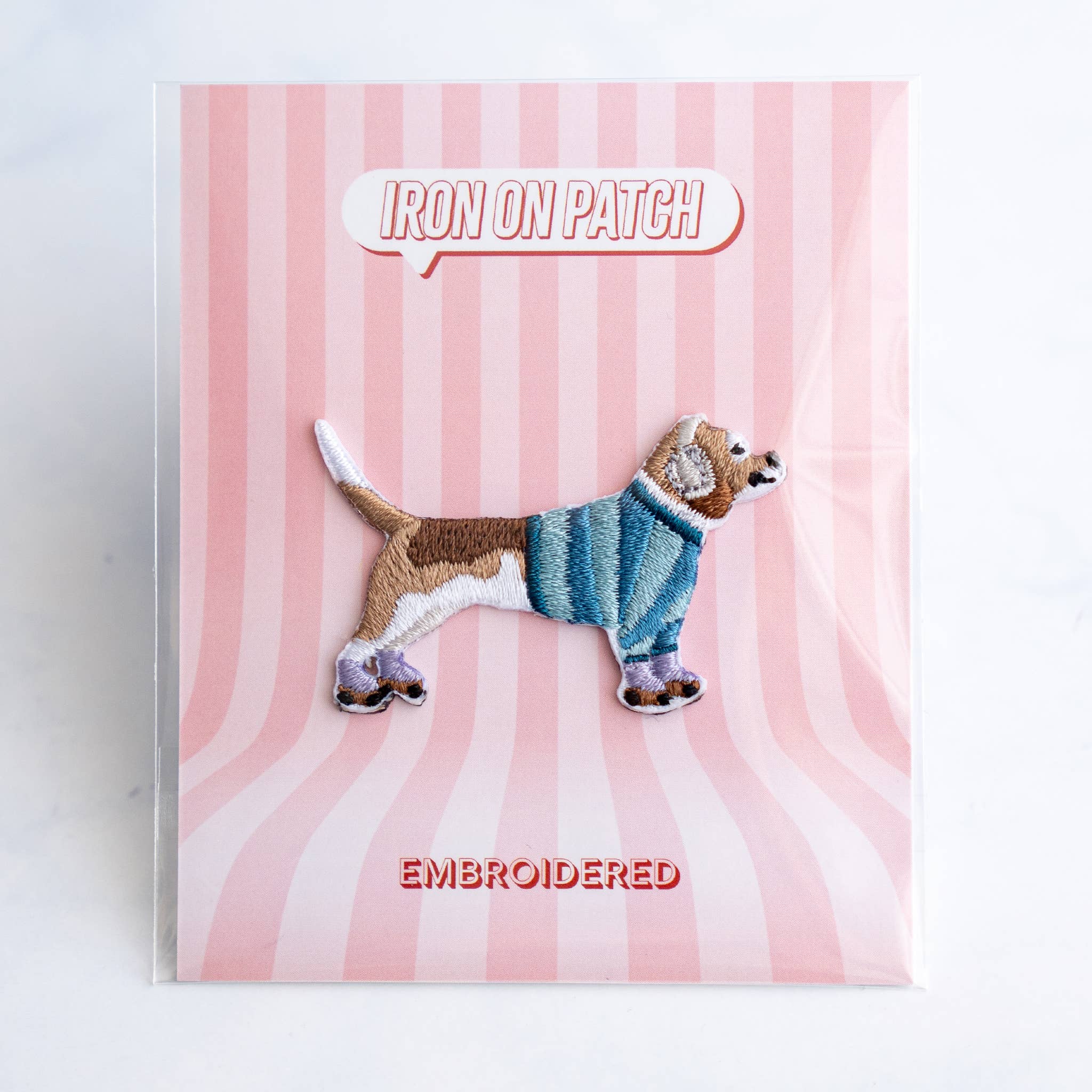 Roller Skating Dog Iron-On Patch