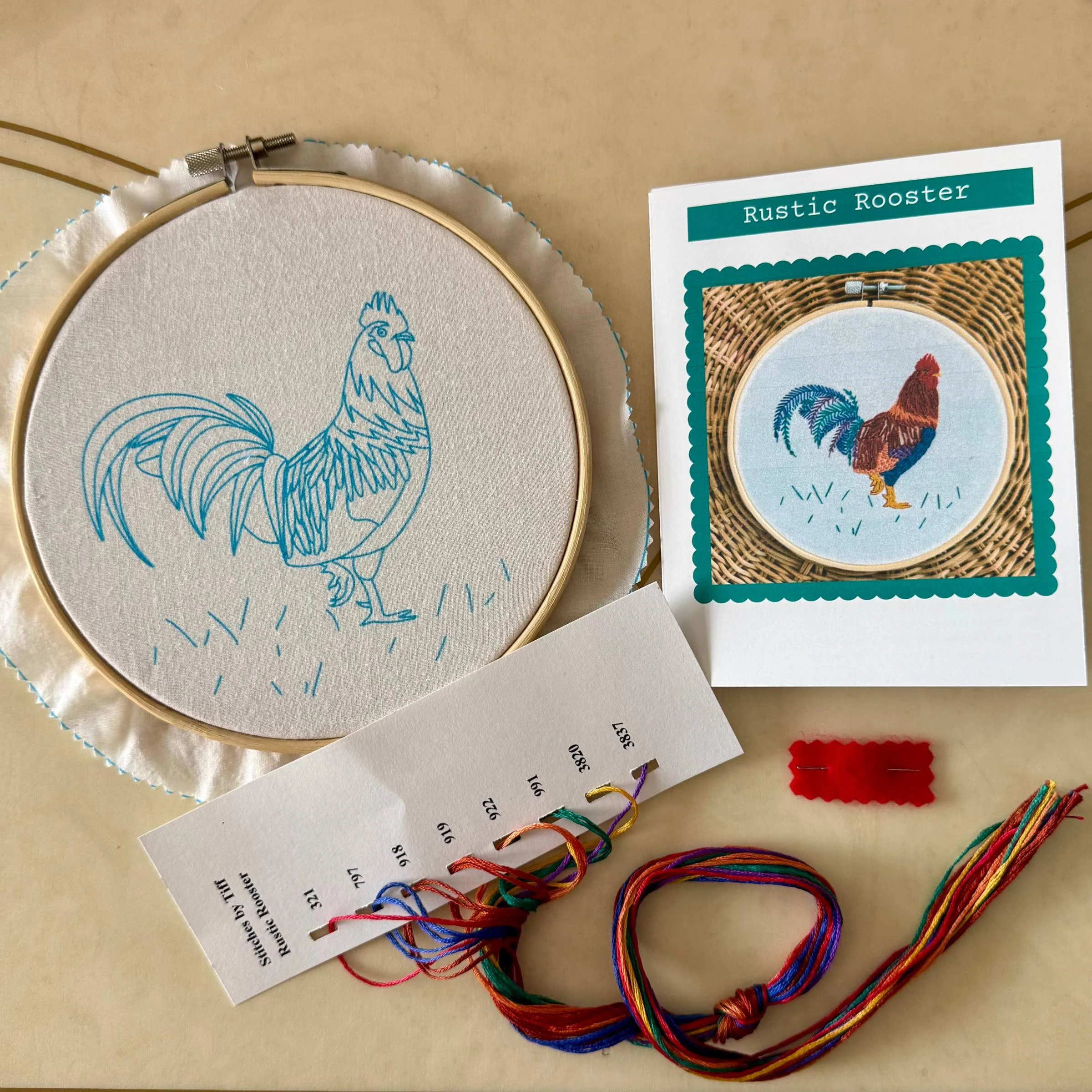 Rustic Rooster Embroidery Kit - Image 2