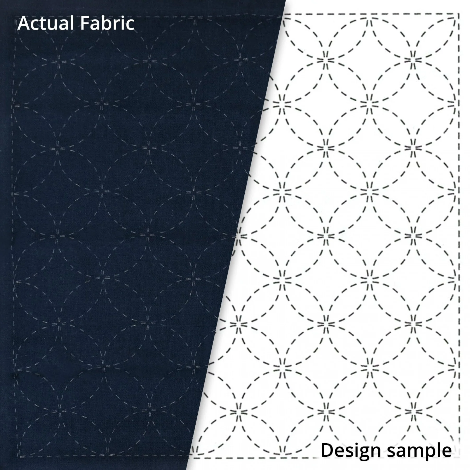 Sashiko Sampler, No. 203 - Shippou - tsunagi Navy
