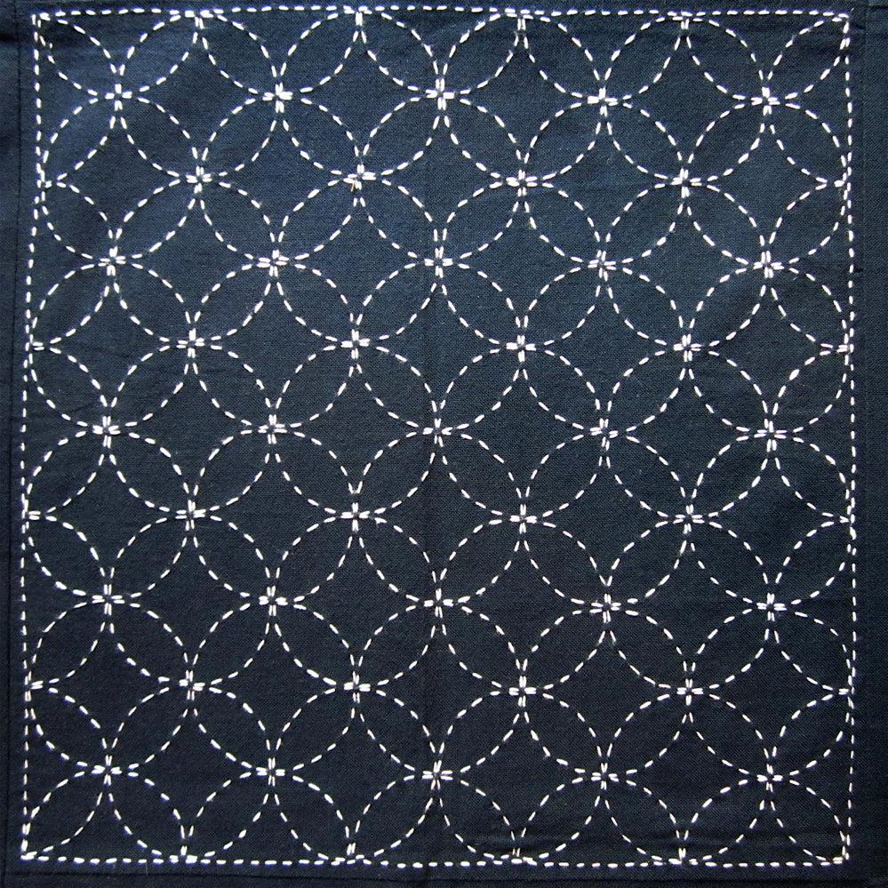 Sashiko Sampler, No. 203 - Shippou - tsunagi Navy - Image 2