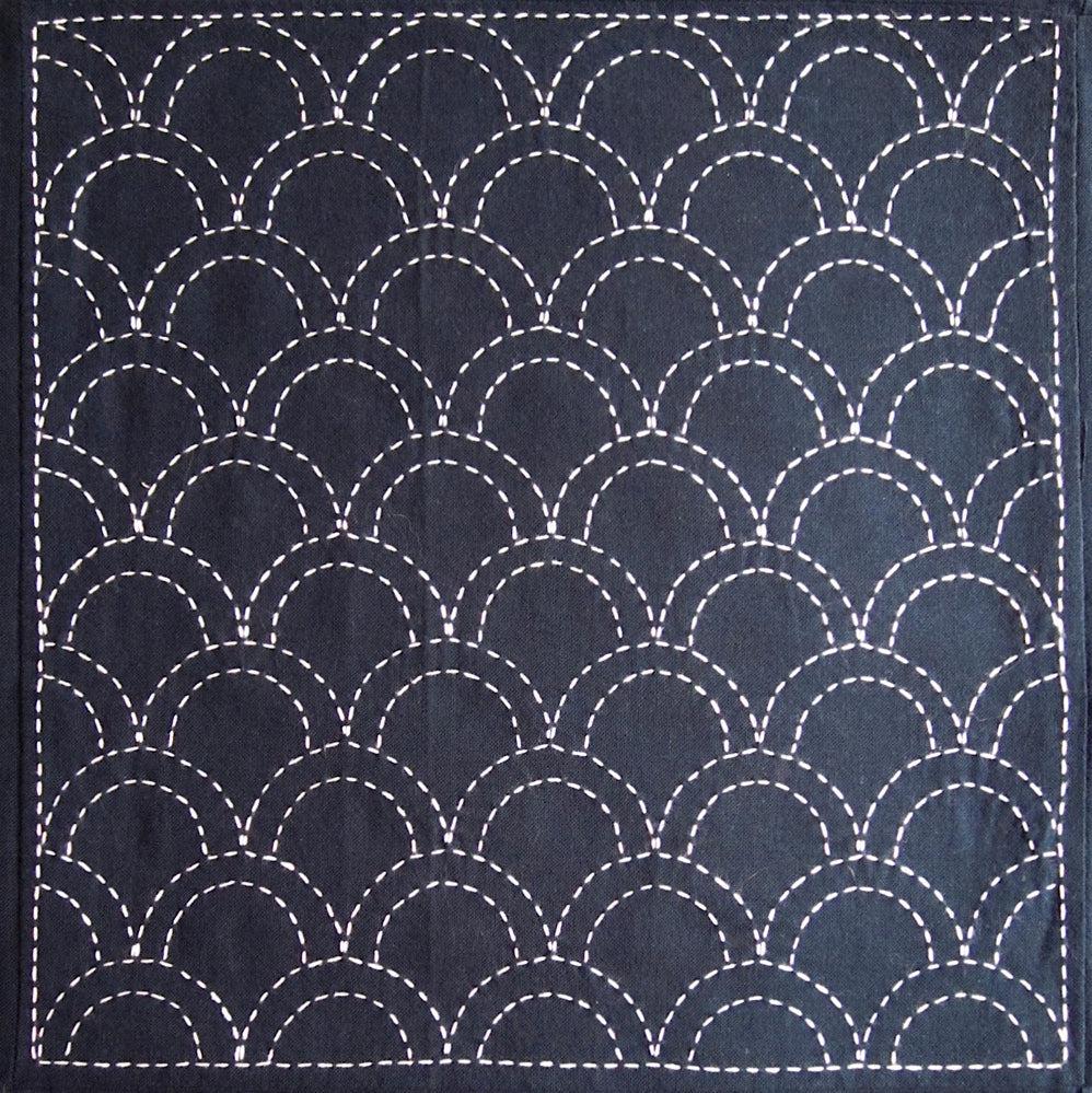 Sashiko Sampler, No. 207 - Seigaiha Navy - Image 2