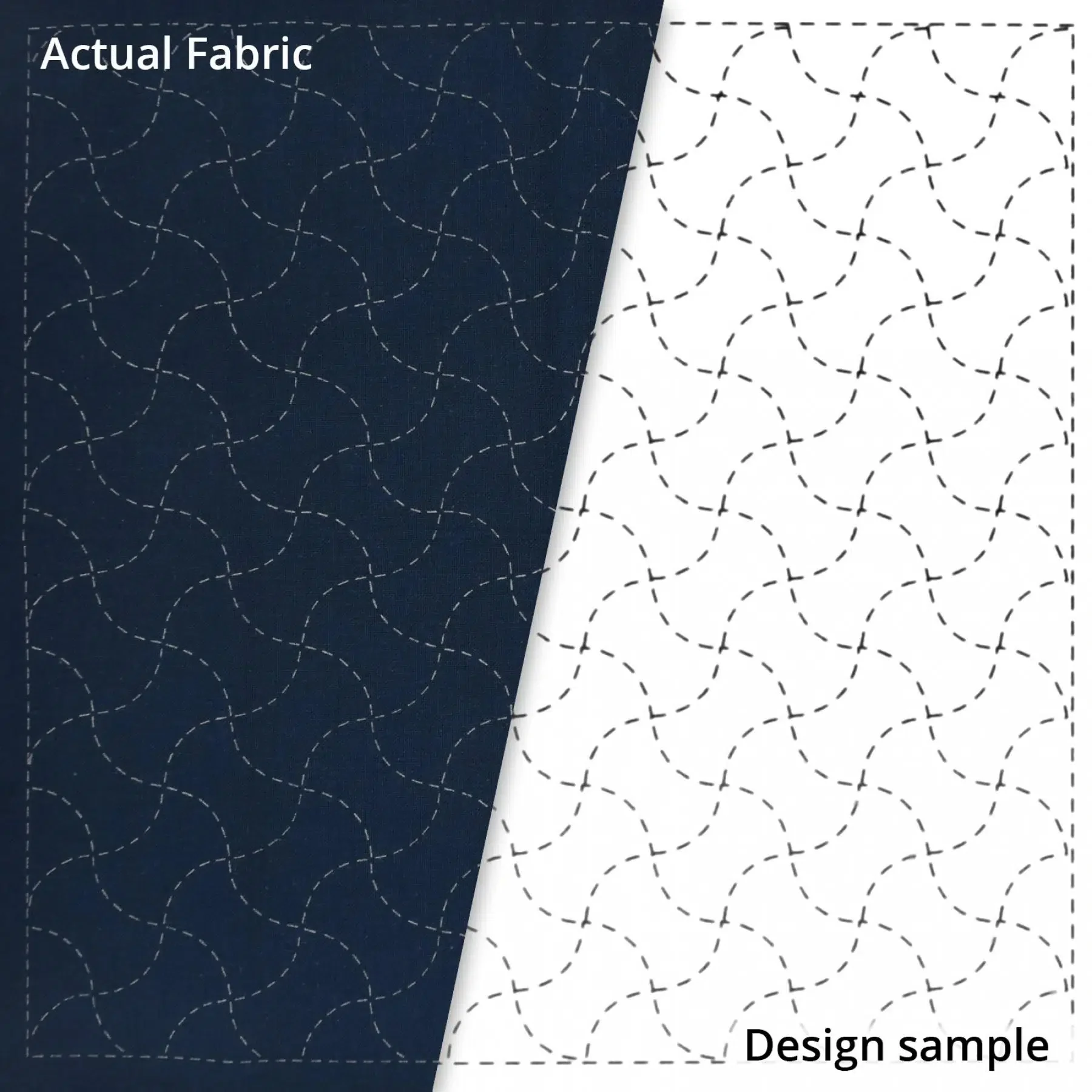 Sashiko Sampler, No. 211 - Fundou-tsunagi Navy