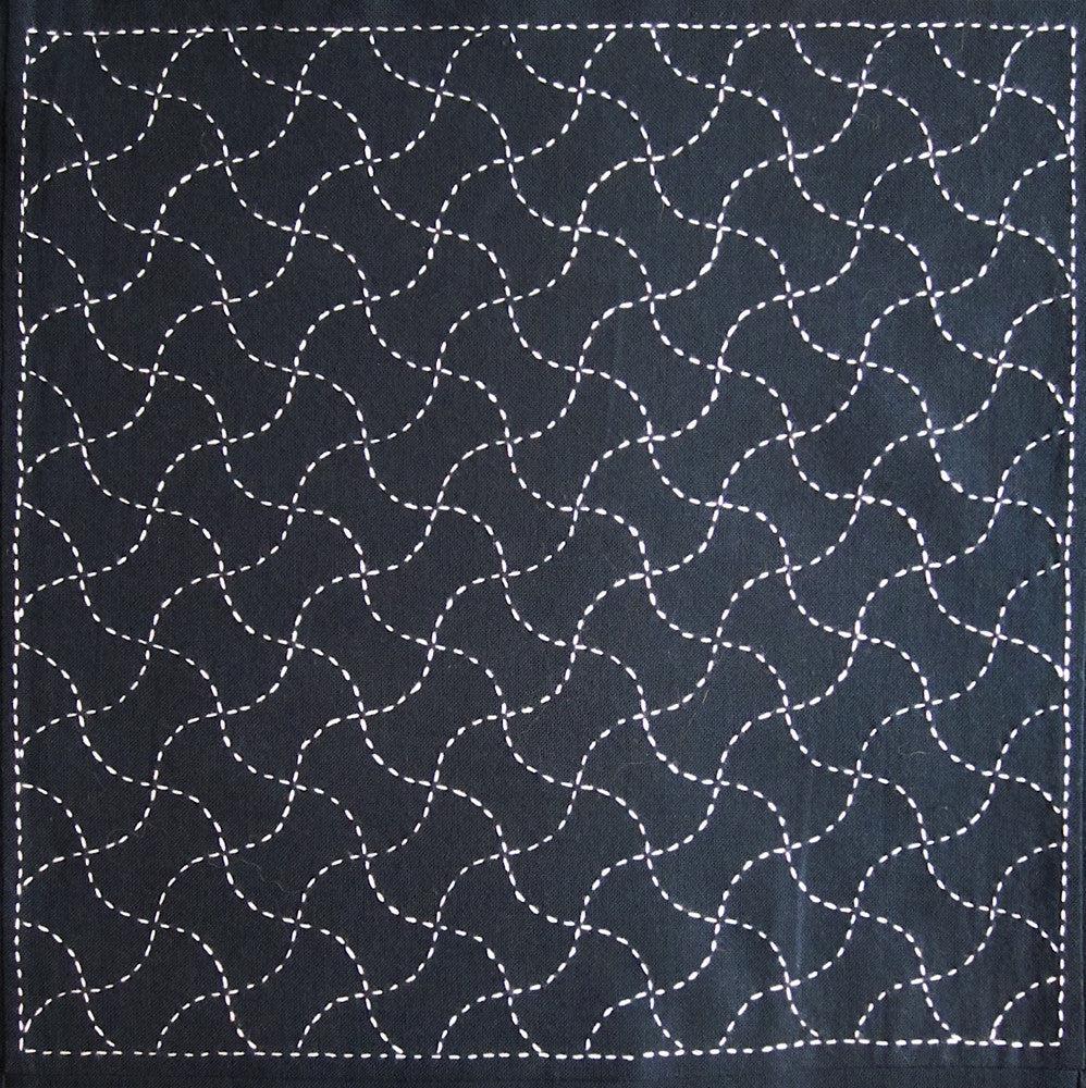 Sashiko Sampler, No. 211 - Fundou-tsunagi Navy - Image 2
