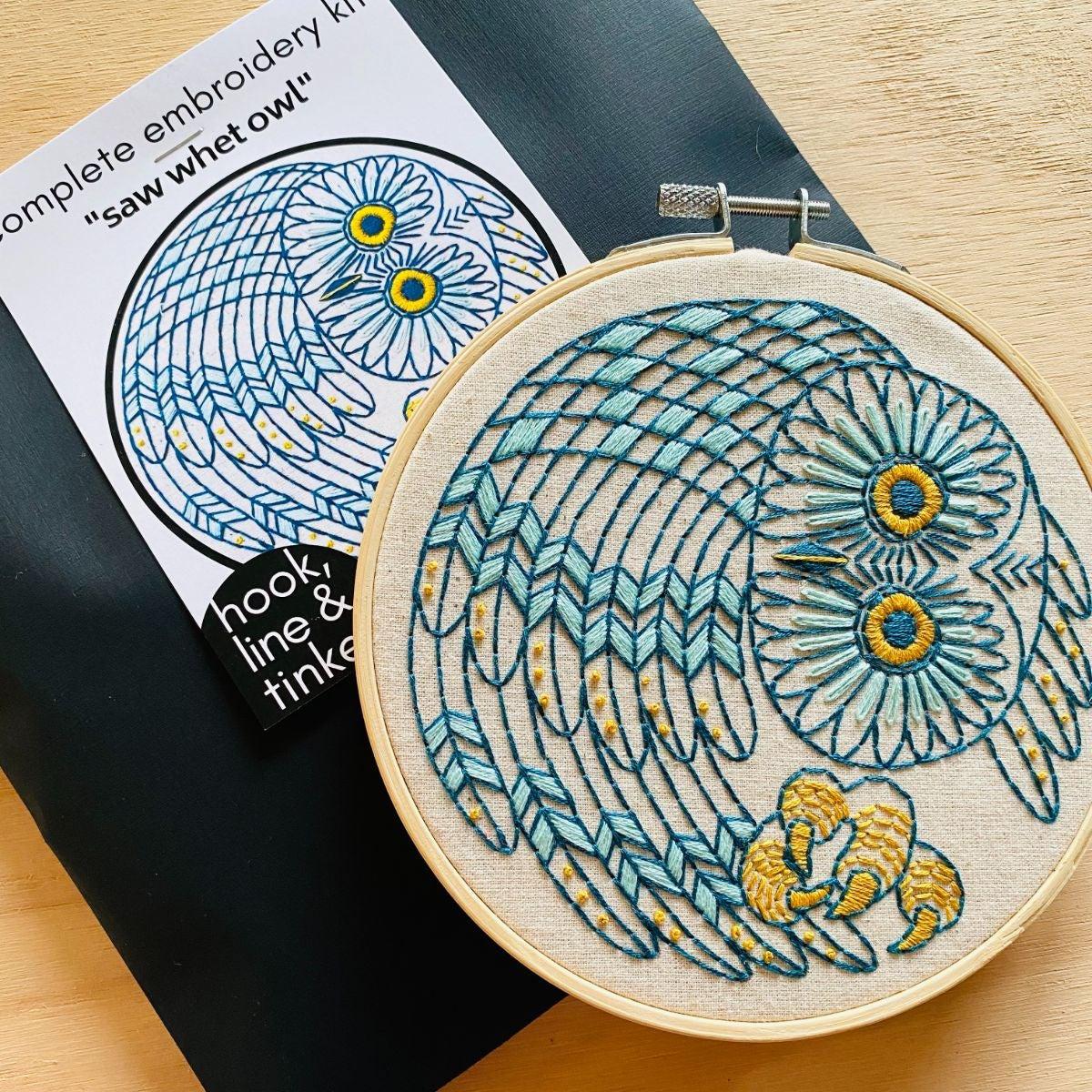 Saw Whet Owl Embroidery Kit - Image 5