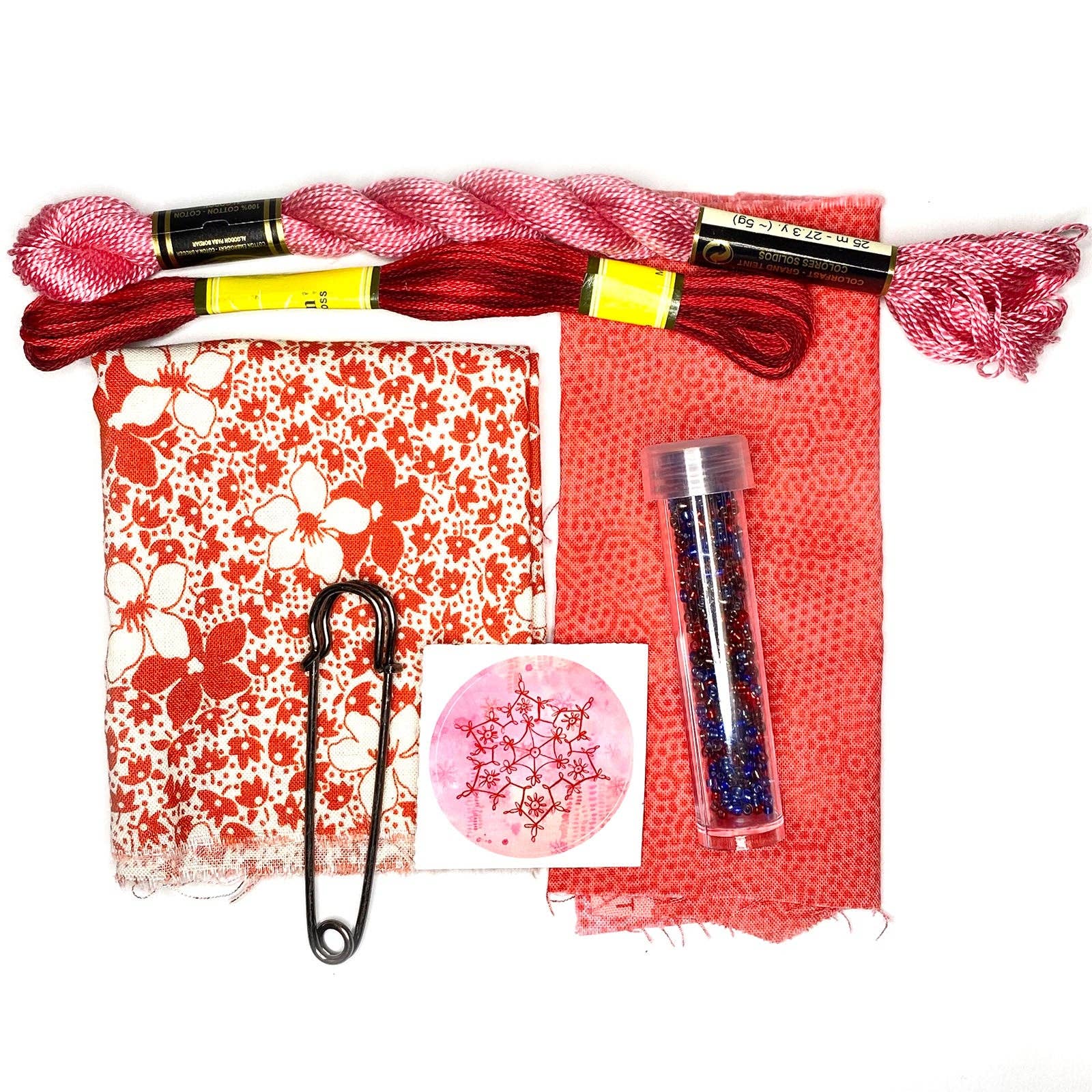 Sewing is My Jam Jar Embroidery Kit - Red Strawberry - Image 2