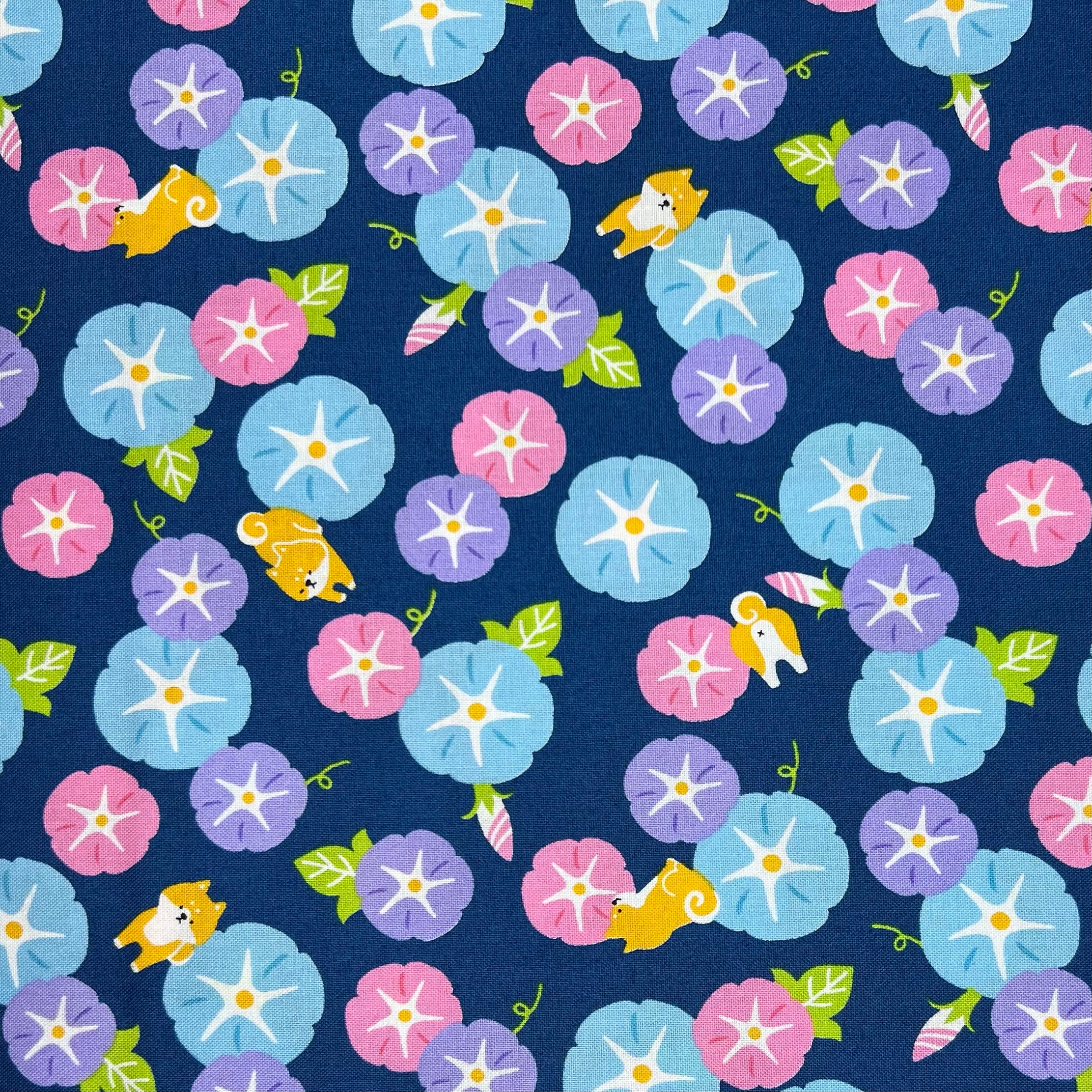 Shiba Hibiscus on Cotton Sheeting