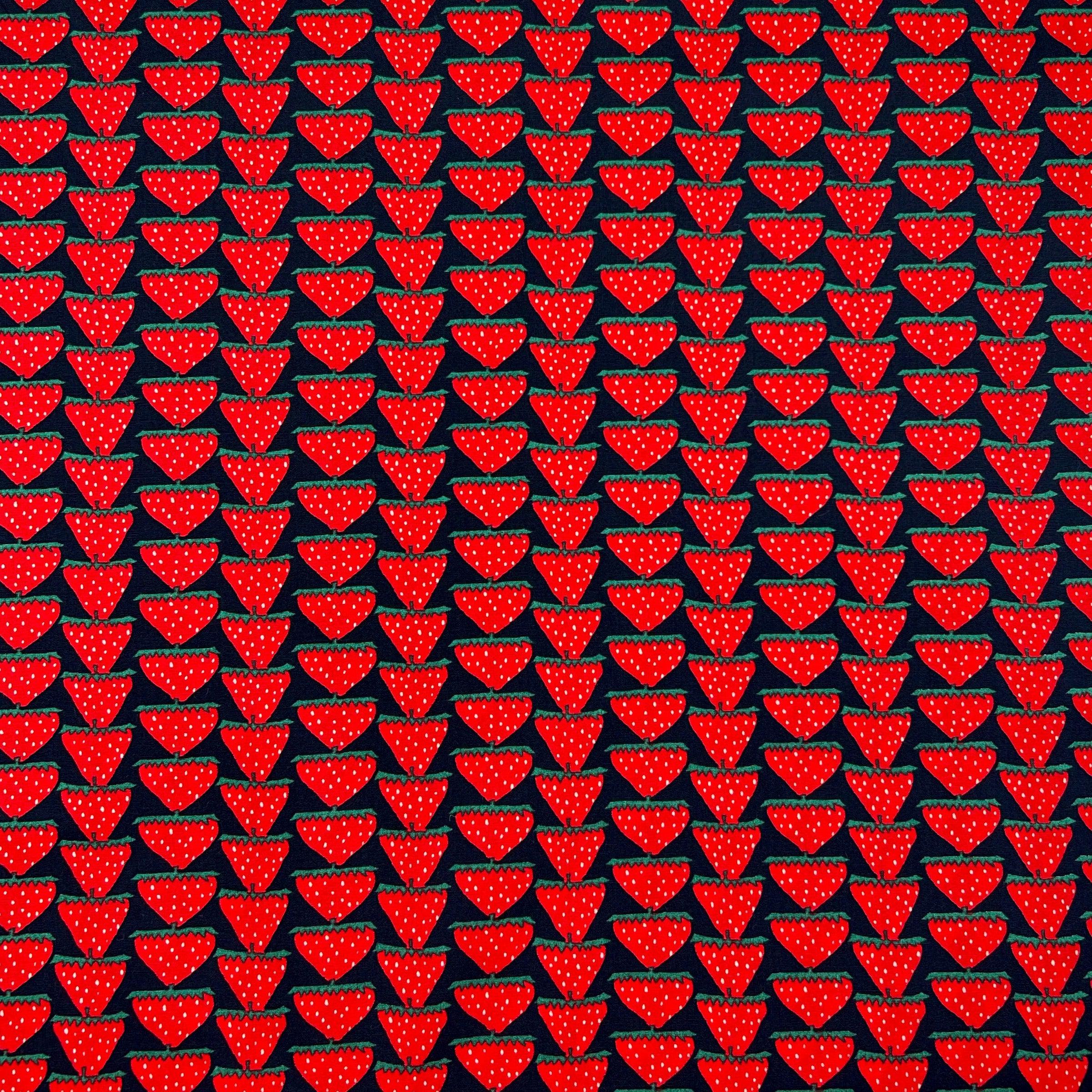Small Funky Strawberries on Cotton Broadcloth - Image 4