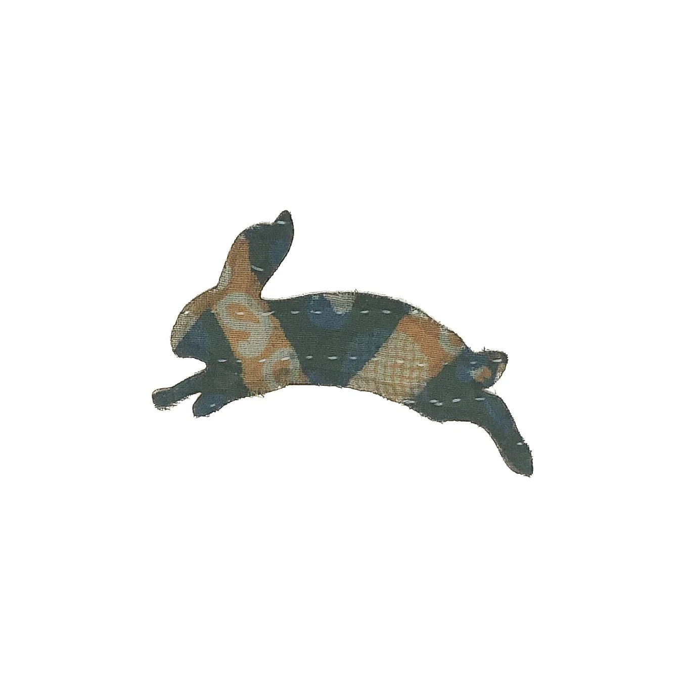 Small Kantha Bunny Iron-On Patch
