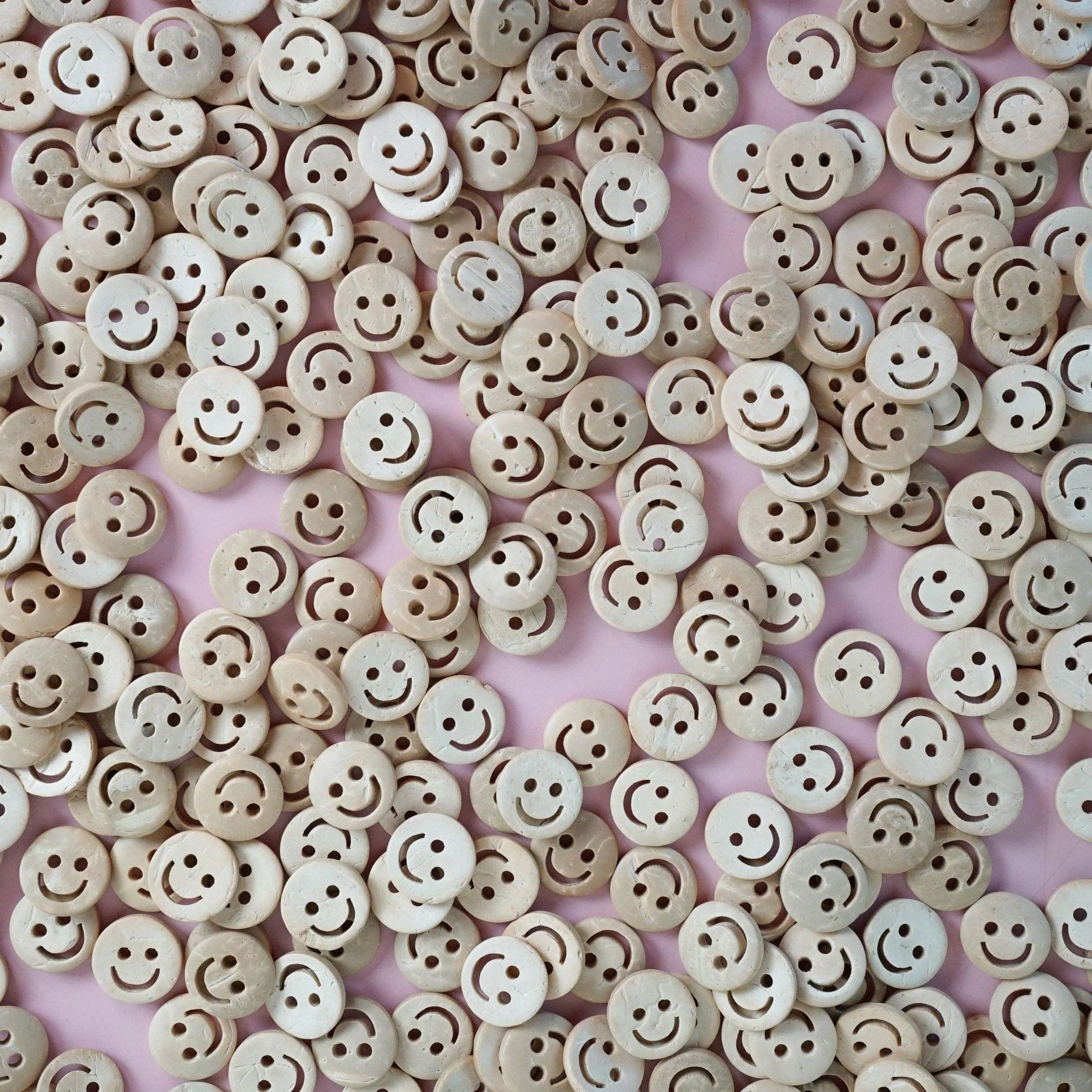 Smiley Face 1/2" Wood Buttons