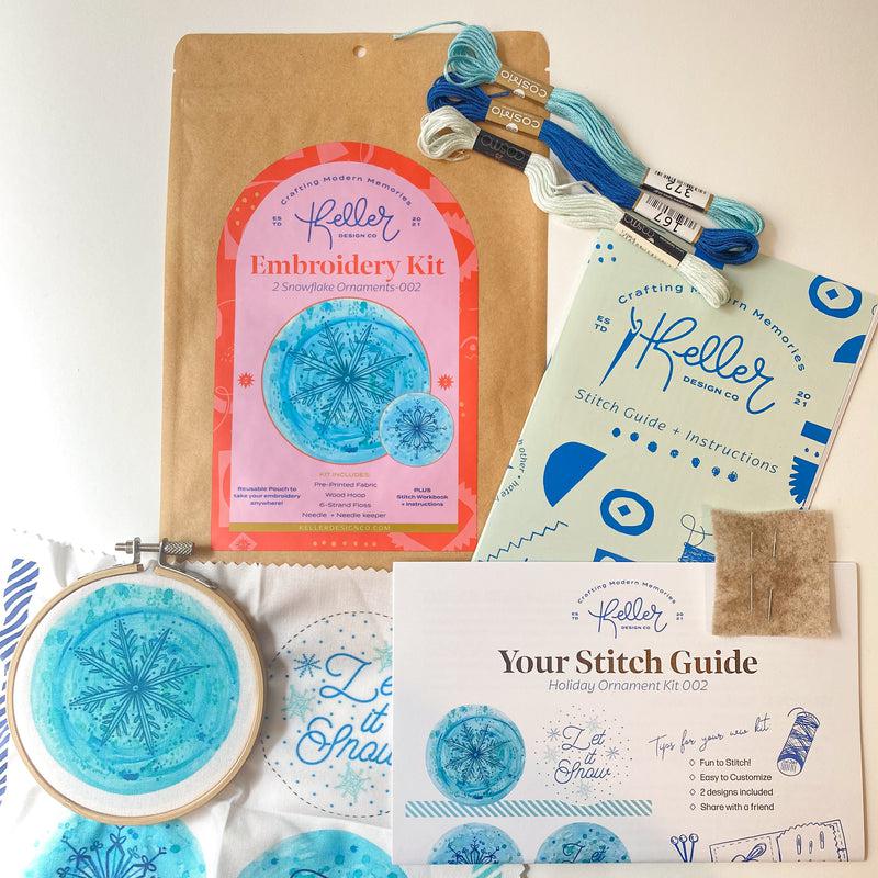 Snowflake Ornament Embroidery Kit - Blue/Blue - Image 2