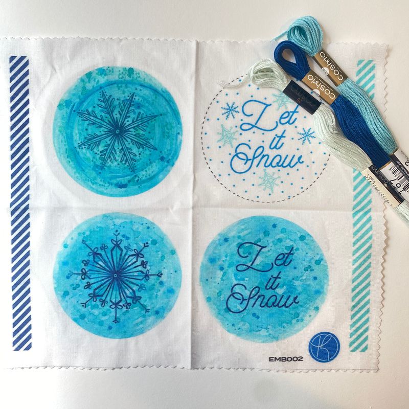 Snowflake Ornament Embroidery Kit - Blue/Blue - Image 3