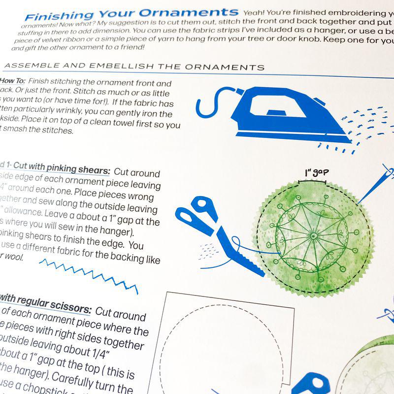 Snowflake Ornament Embroidery Kit - Blue/Blue - Image 4