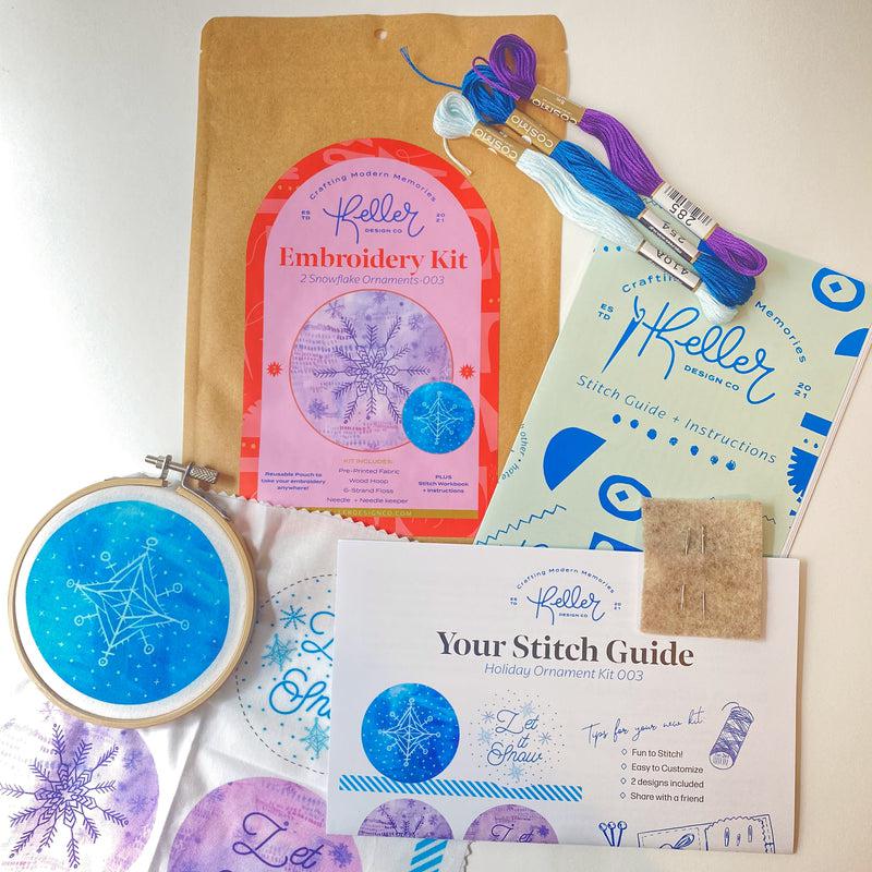 Snowflake Ornament Embroidery Kit - Purple/Blue - Image 2