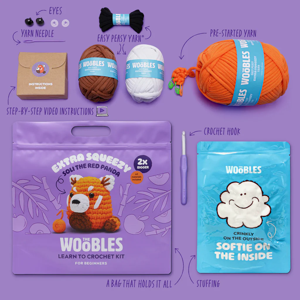 Soli the Red Panda Extra Squeezy Crochet Kit - Image 2