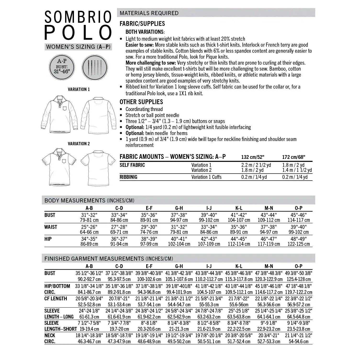 Sombrio Polo Pattern (Women's) - PDF DOWNLOAD - Image 3