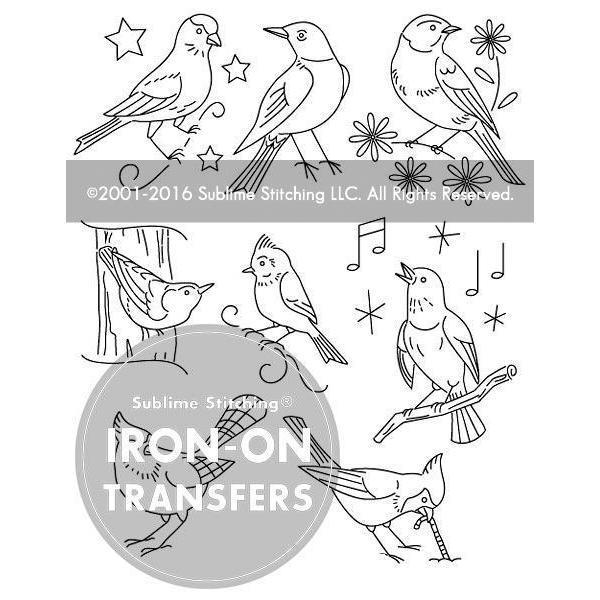 Song Birds - Embroidery Pattern Transfers
