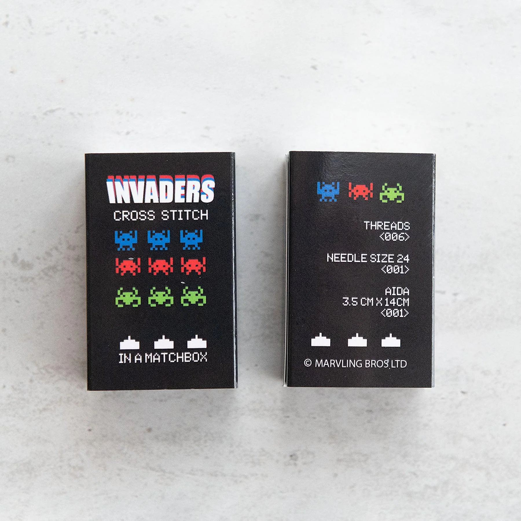 Space Invaders Mini Cross Stitch RGB Kit in a Matchbox - Image 4