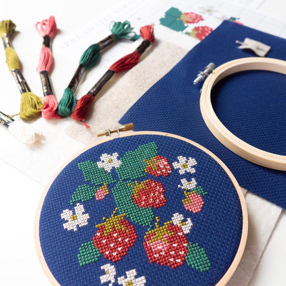 Spread Like Strawberries, 5" Cross Stitch Kit - Image 3