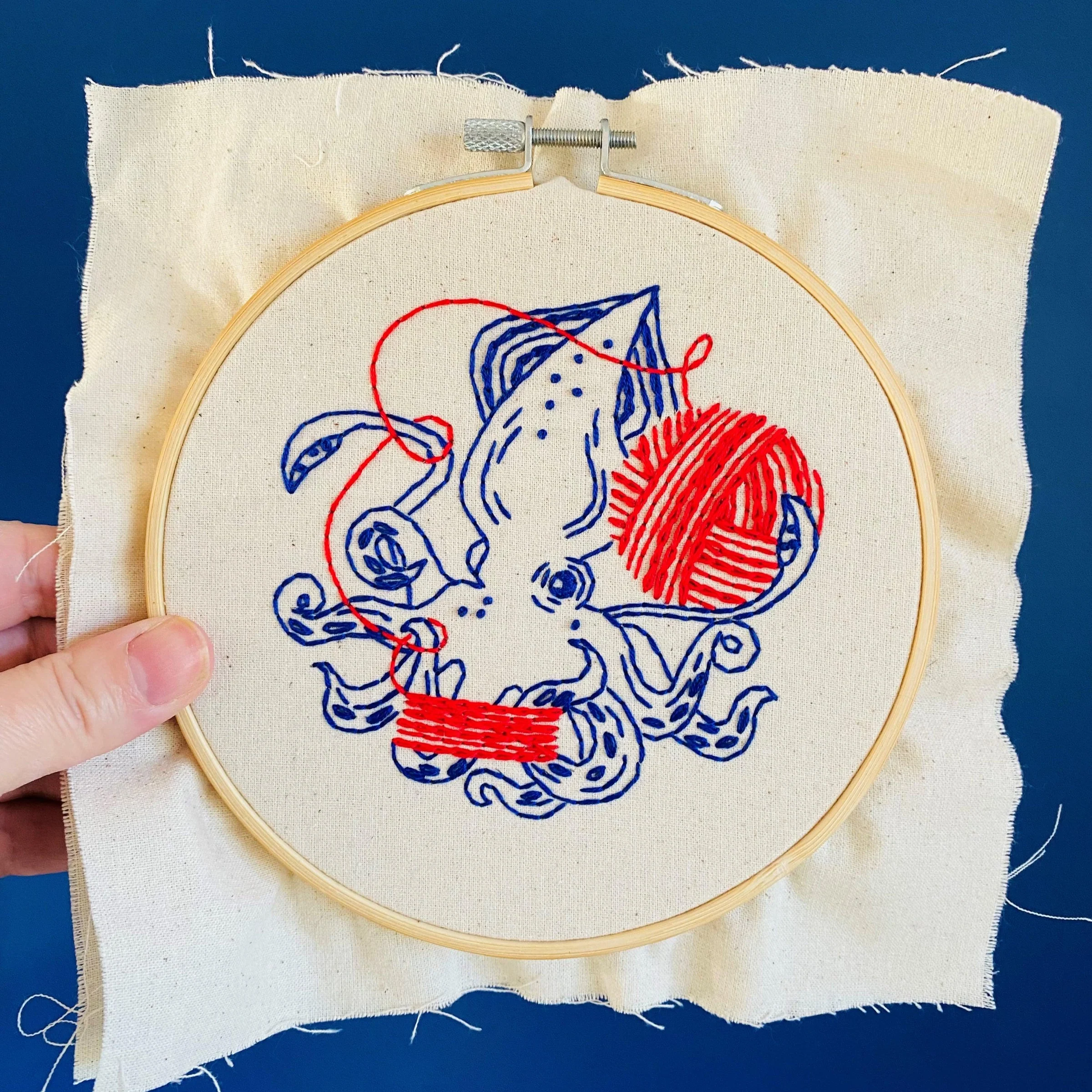 Squid Balling Yarn Embroidery Kit - Image 5