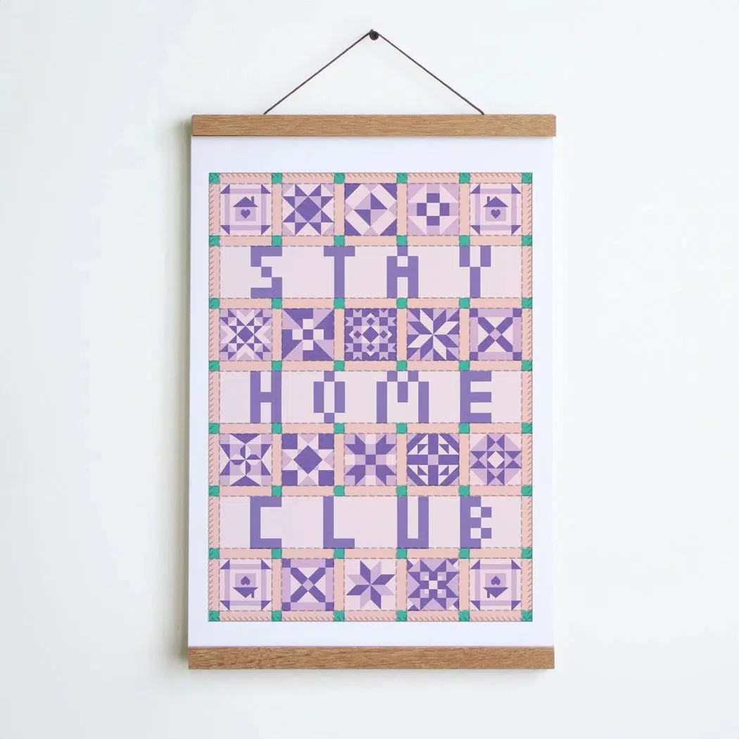 Stay Home Club Patchwork Print