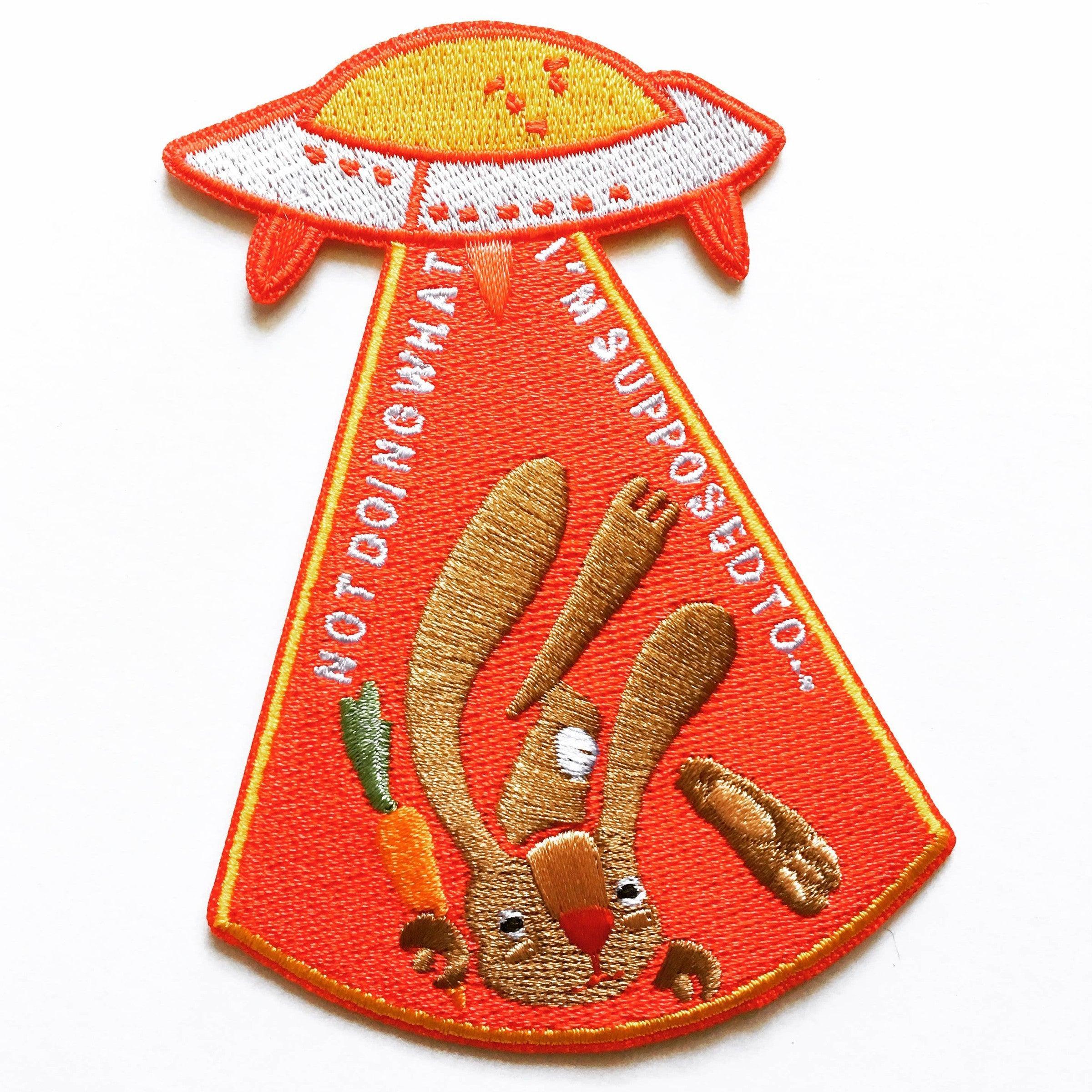 Sunny Side Up Egg UFO Bunny Iron-On Patch
