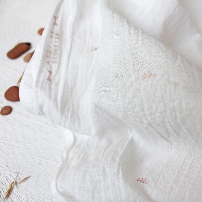 Sunset Off White on Cotton Crepe