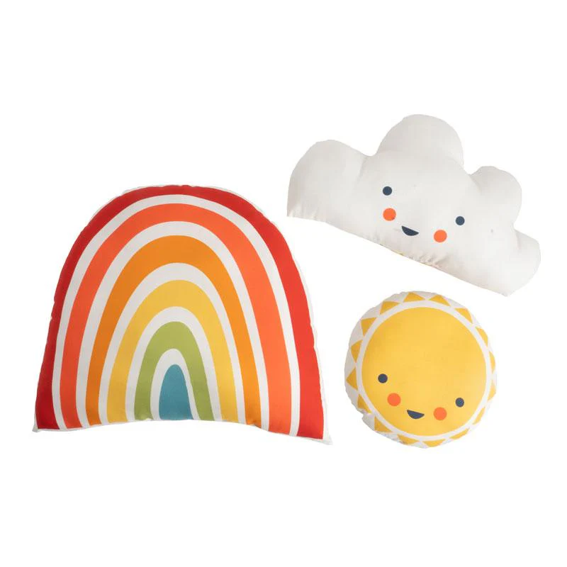 Sunshine, Rainbow, Cloud Pillows Cut & Sew Panel - Image 2