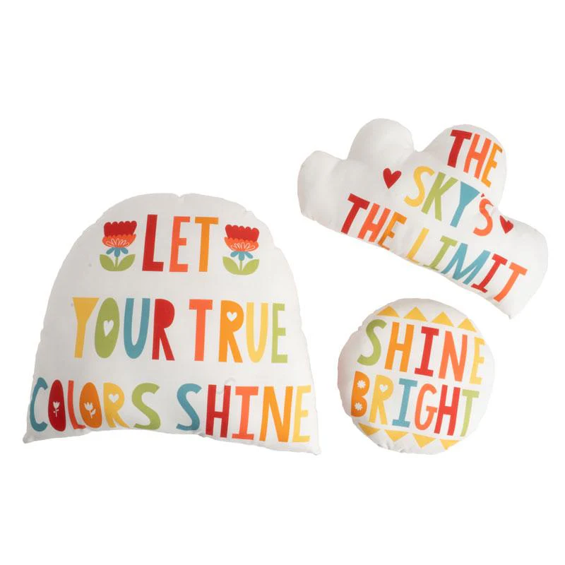 Sunshine, Rainbow, Cloud Pillows Cut & Sew Panel - Image 3